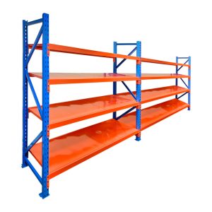 1600kg Heavy Duty (400kg per shelf) 2 Bay Orange and Blue